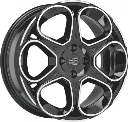 MSW 83 gloss black full polished 7x17 ET25 - LK5/110 ML65.06