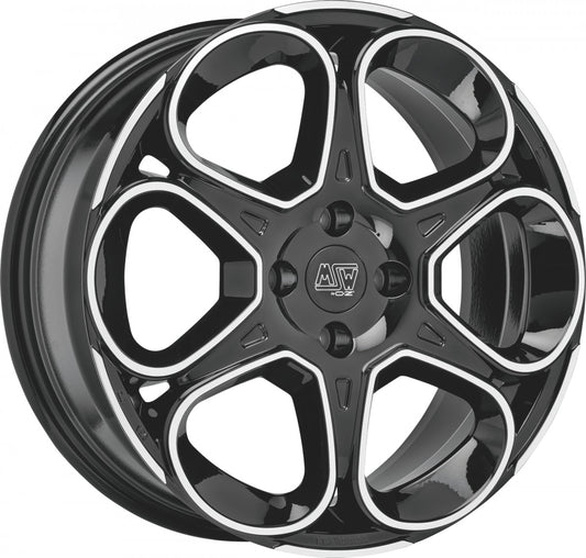 MSW 83 gloss black full polished 7x17 ET25 - LK5/110 ML65.06
