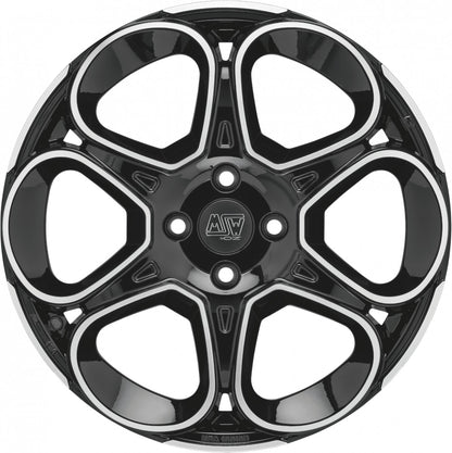 MSW 83 gloss black full polished 7x17 ET25 - LK5/110 ML65.06