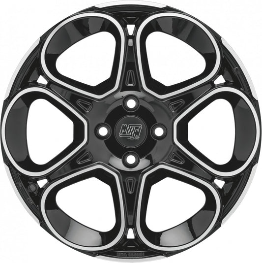 MSW 83 gloss black full polished 7x17 ET25 - LK5/110 ML65.06