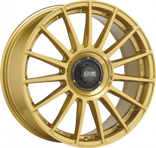 OZ Superturismo Evoluzione race gold + black lettering Alufelge 8.5x19 Zoll ET38 LK 5x112 ML75