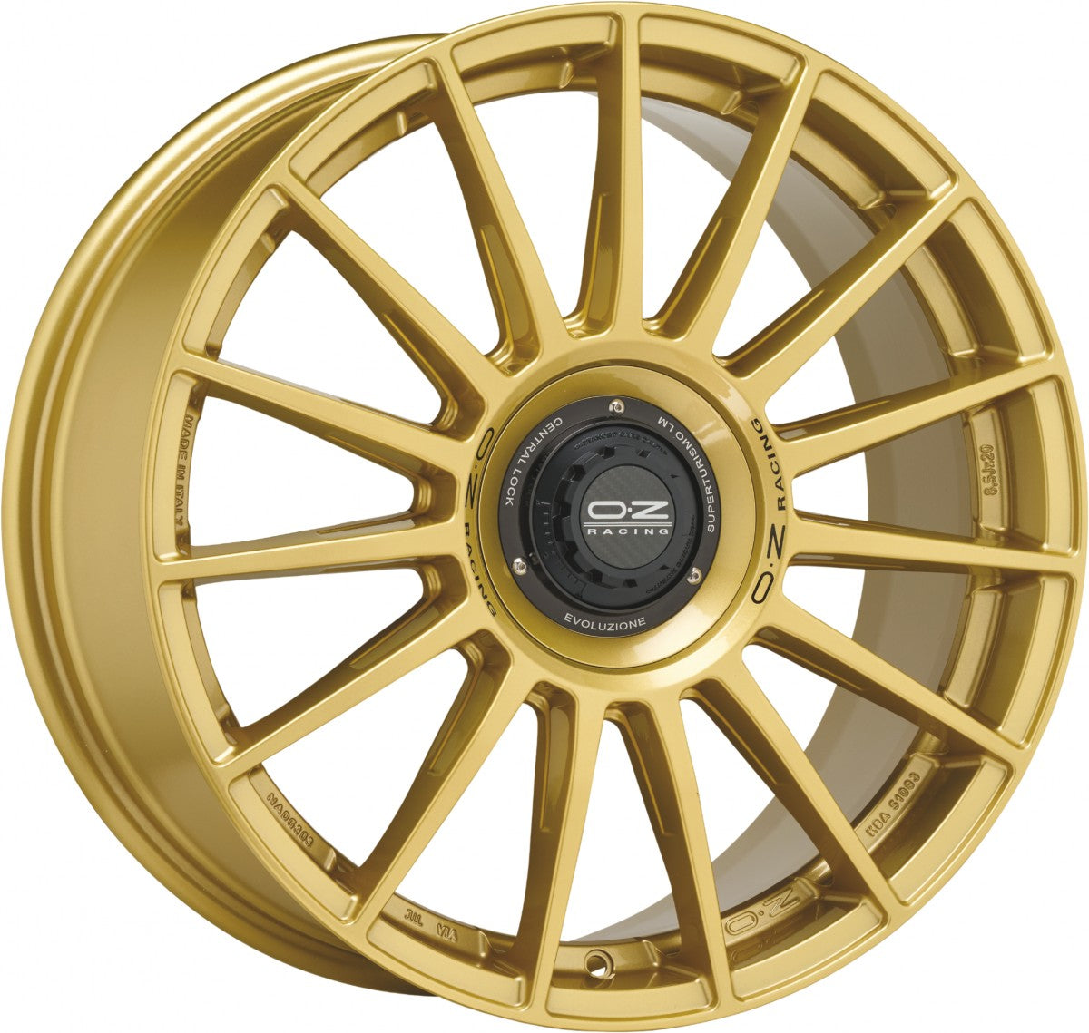 OZ Superturismo Evoluzione race gold + black lettering 8x18 ET45 - LK5/112 ML66.7