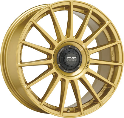 OZ Superturismo Evoluzione race gold + black lettering 8x18 ET45 - LK5/112 ML66.7