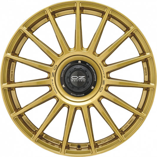 OZ Superturismo Evoluzione race gold + black lettering Alufelge 8x18 Zoll ET48 LK 5x112 ML75 – Bild 2