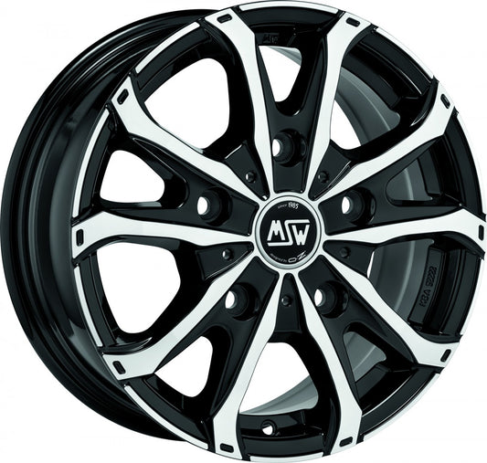 MSW 48 Van gloss black full polished 6.5x15 ET65 - LK5/118 ML71.1