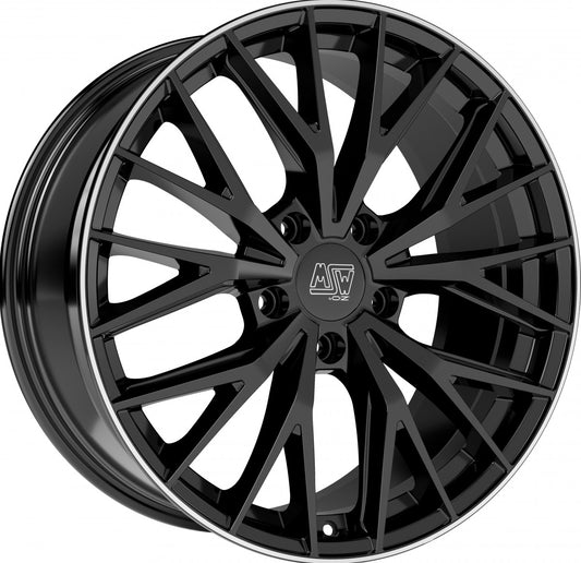 MSW 44 gloss black diamond lip 7.5x20 ET44.1 - LK5/112 ML57.06