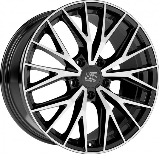 MSW 44 gloss black full polished 7.5x20 ET35 - LK5/114.3 ML73.1