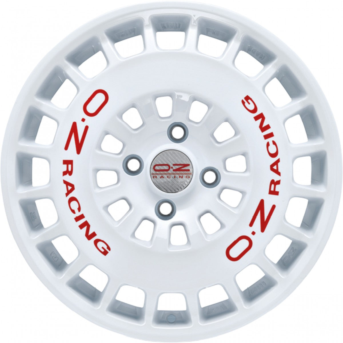 OZ RR40 race white + red lettering 8x18 ET38 - LK5/110 ML65.06