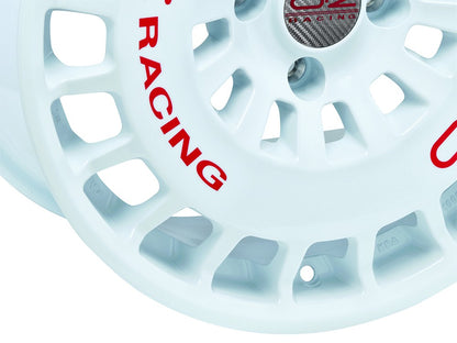 OZ RR40 race white + red lettering 8x18 ET38 - LK5/110 ML65.06
