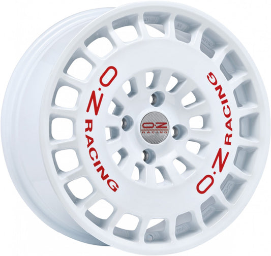 OZ RR40 race white + red lettering 8x18 ET45 - LK5/112 ML73.1