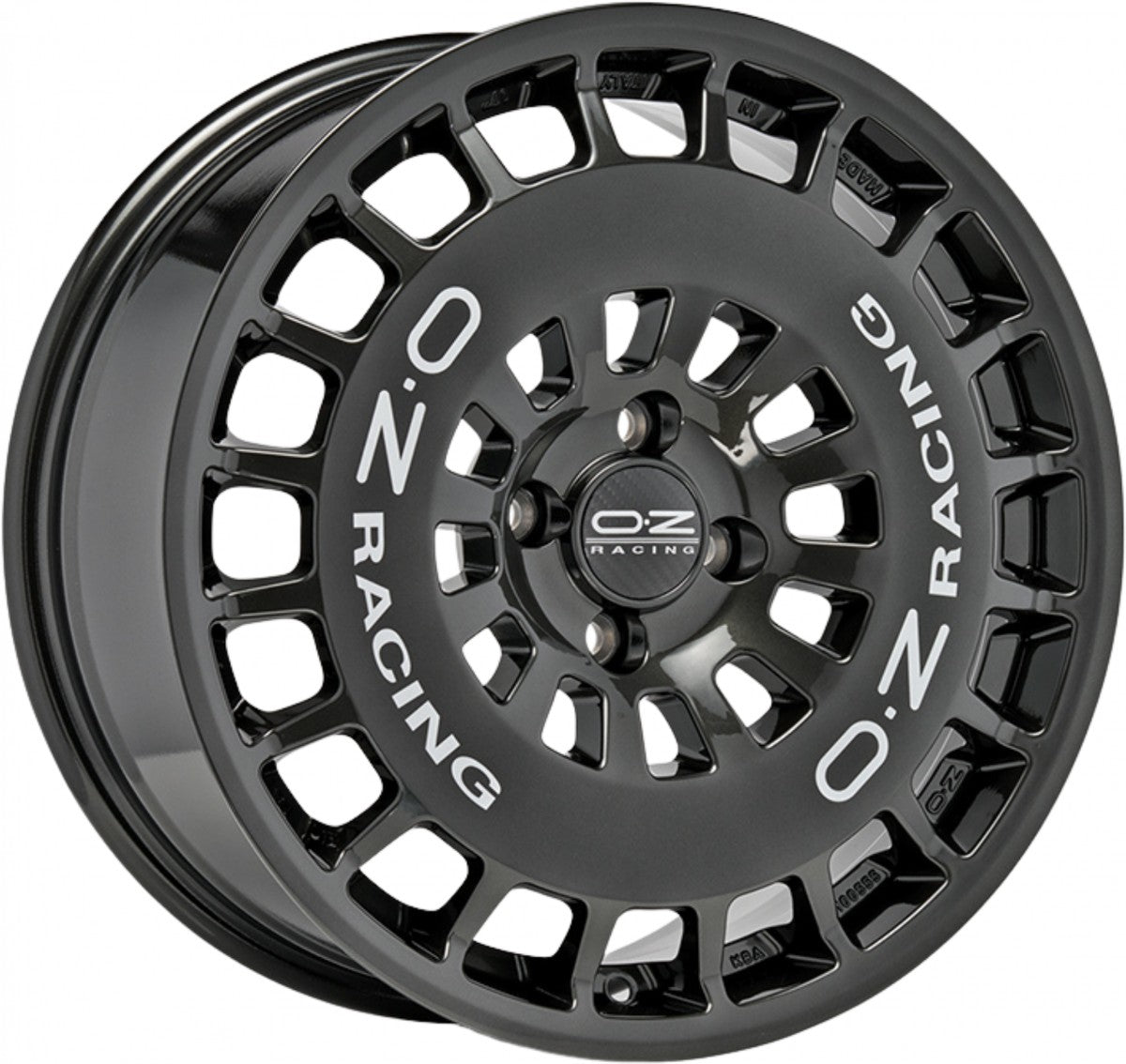OZ RR40 hyper titatnium + silver lettering 9x18 ET38 - LK5/114.3 ML73.1