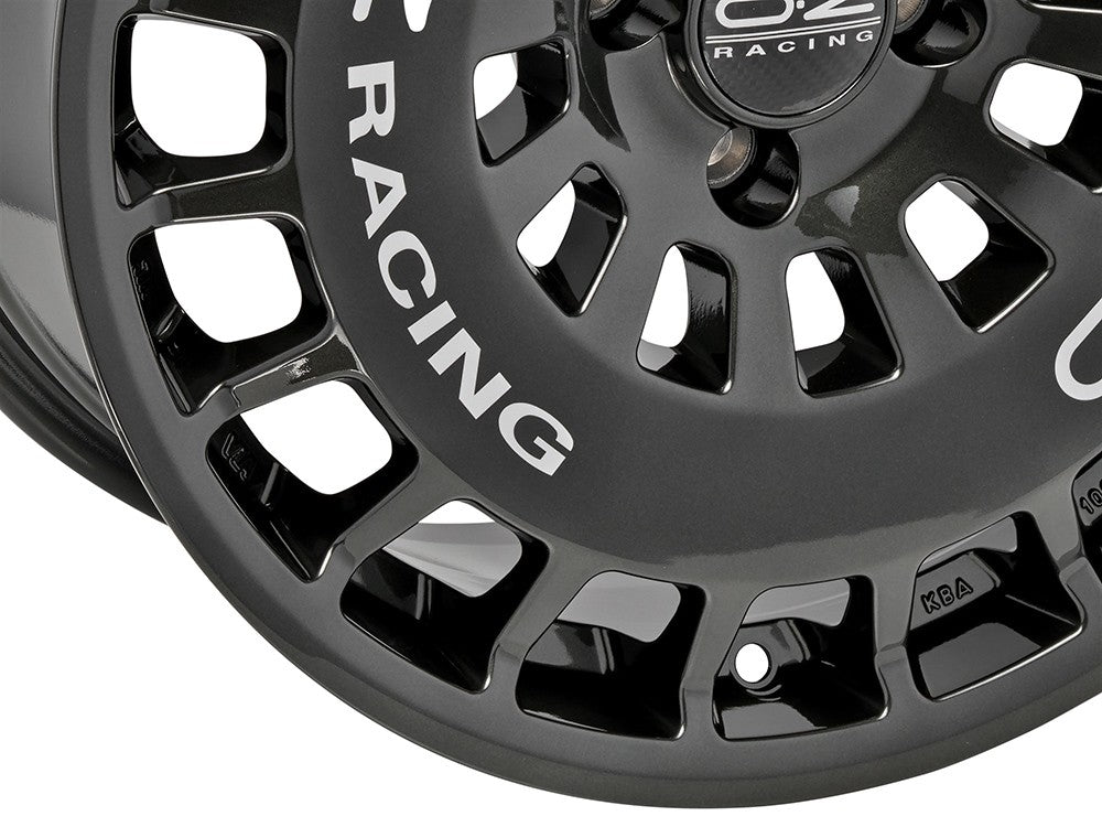 OZ RR40 hyper titatnium + silver lettering 9x18 ET38 - LK5/114.3 ML73.1