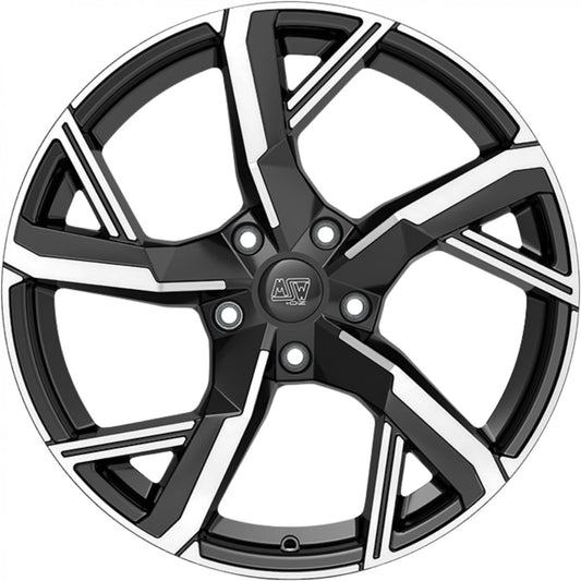 MSW 54 gloss black full polished 8x18 ET28 - LK5/112 ML73.1