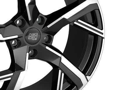 MSW 54 gloss black full polished 8x19 ET45.1 - LK5/112 ML57.06