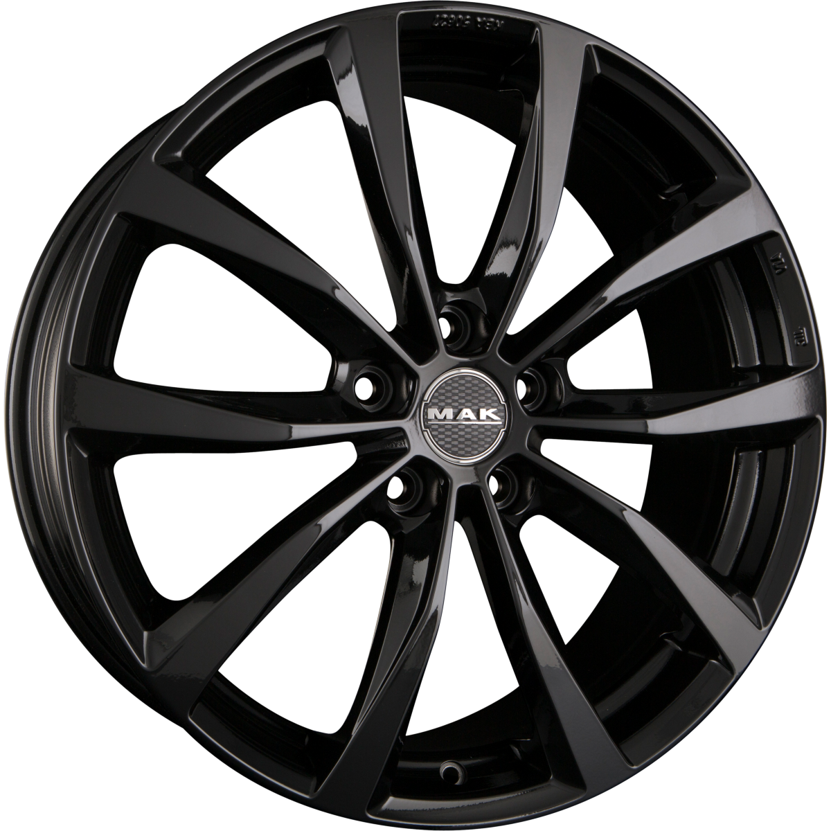 Mak Wolf gloss black Alufelge 7.5x19 Zoll ET50 LK 5x114.3 ML67.1 – Bild 4