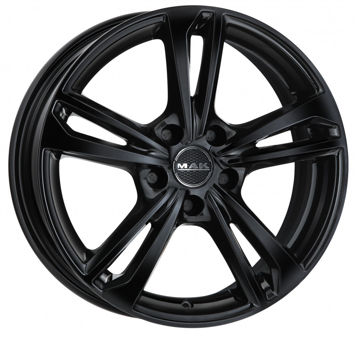 Mak Emblema gloss black 6.5x16 ET45 - LK5/112 ML66.45