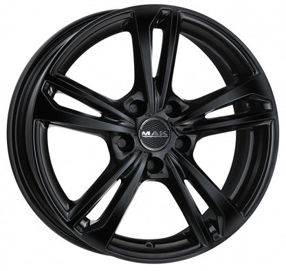 Mak Emblema gloss black 6.5x16 ET45 - LK5/112 ML66.45