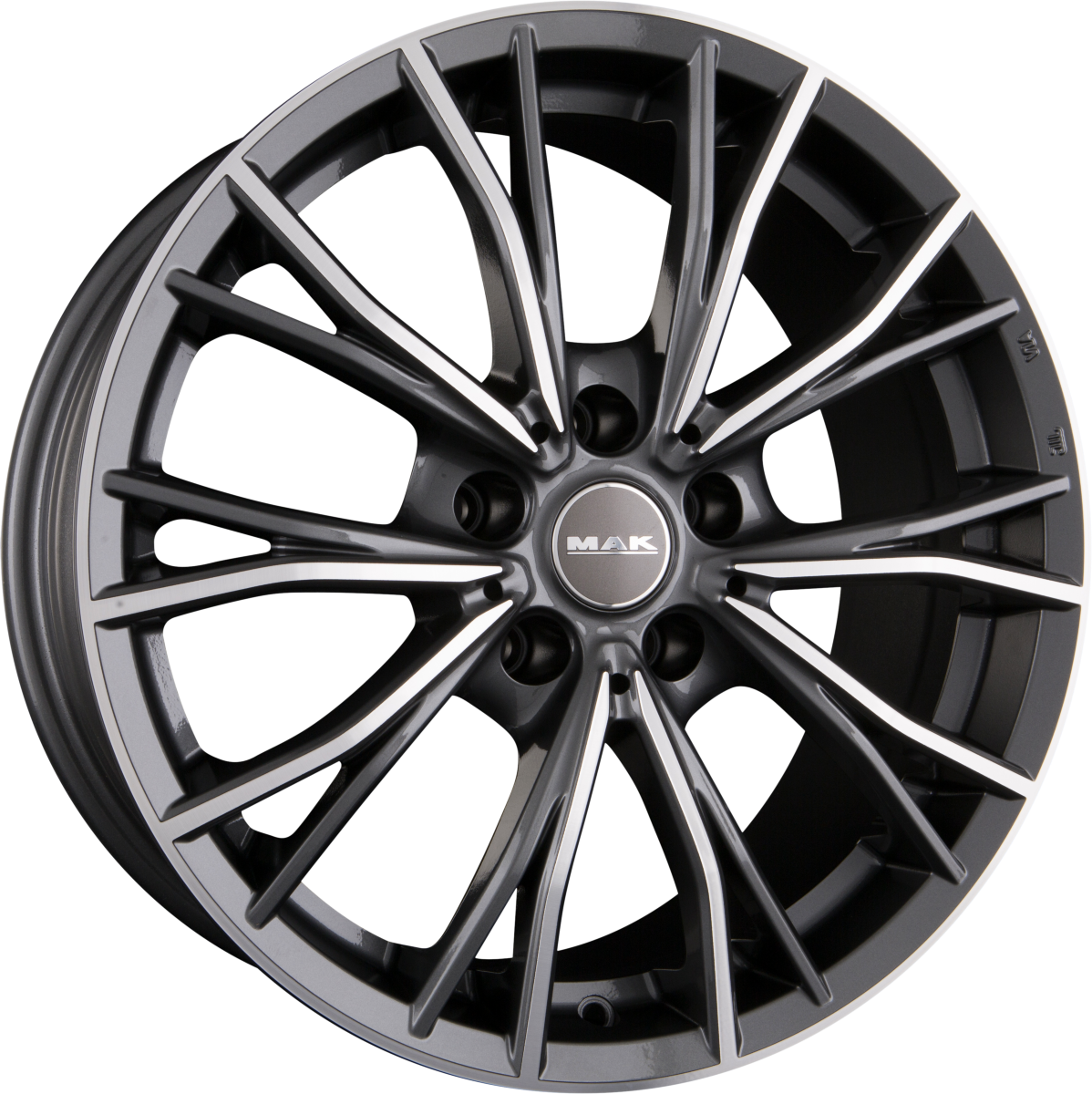 Mak Mark Gun Metal Mirror Face Alufelge 9x18 Zoll ET40 LK 5x112 ML66.6 – Bild 2