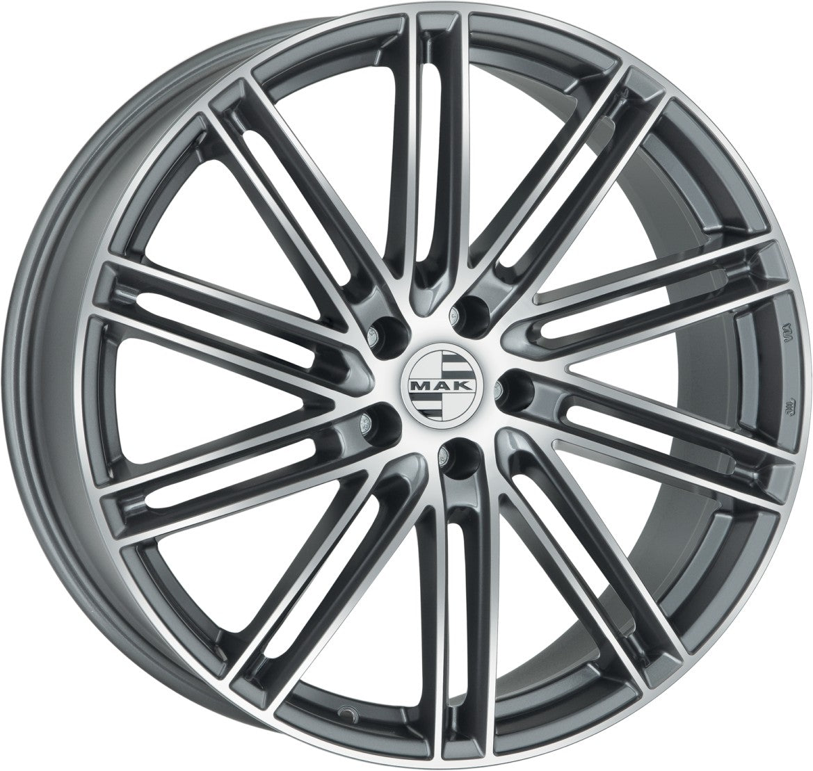 Mak Leipzig gun metallic mirror Alufelge 9.5x21 Zoll ET46 LK 5x130 ML71.6