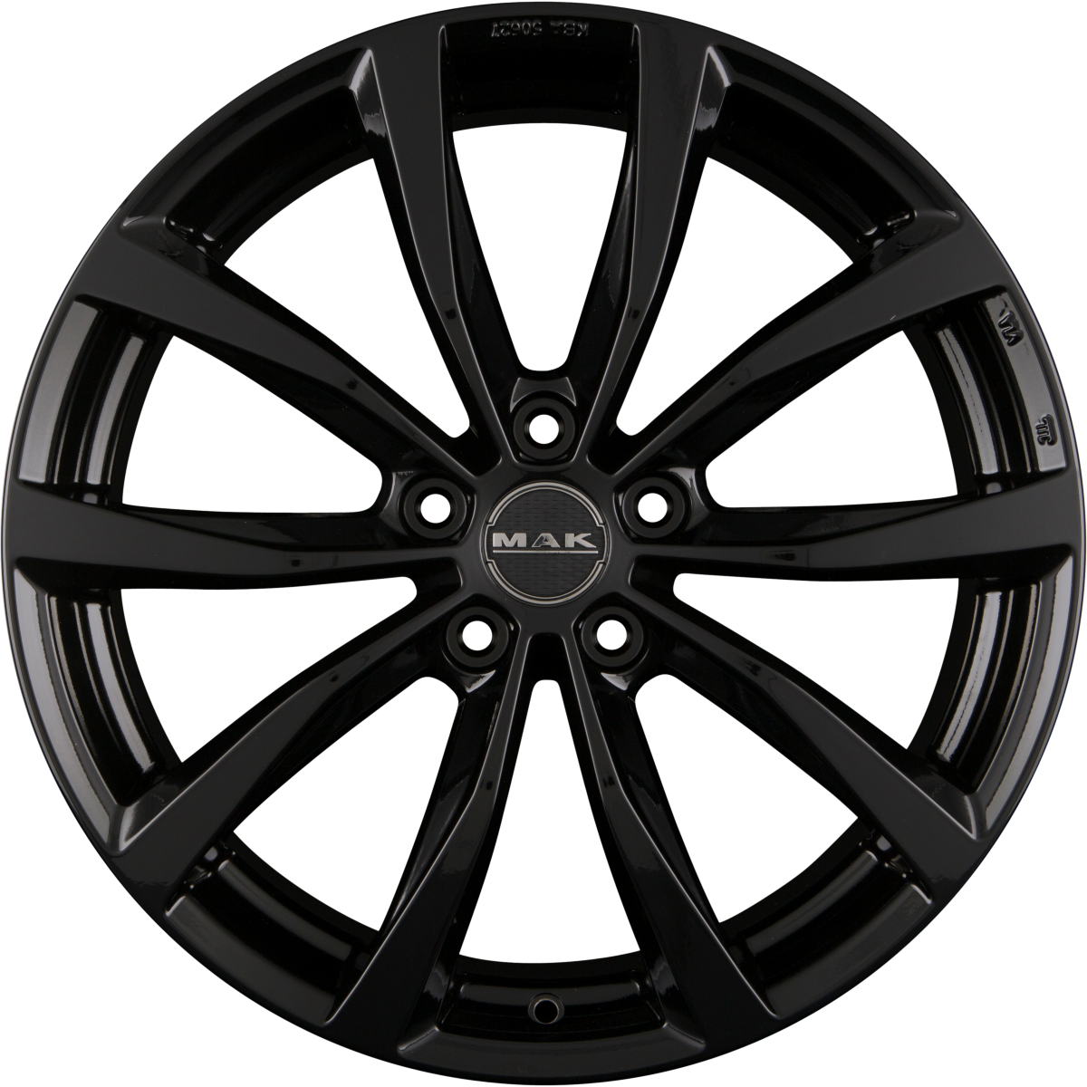 Mak Wolf gloss black Alufelge 7.5x17 Zoll ET50 LK 5x108 ML72 – Bild 3