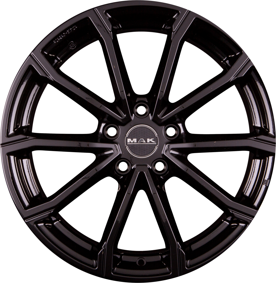 Mak DaVinci gloss black Alufelge 6.5x16 Zoll ET43 LK 5x112 ML57.1 – Bild 4