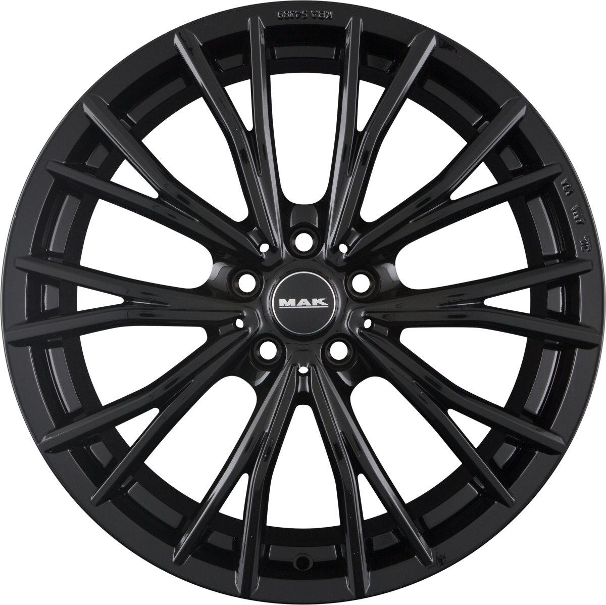 Mak Mark gloss black Alufelge 8x19 Zoll ET48 LK 5x112 ML66.6 – Bild 4