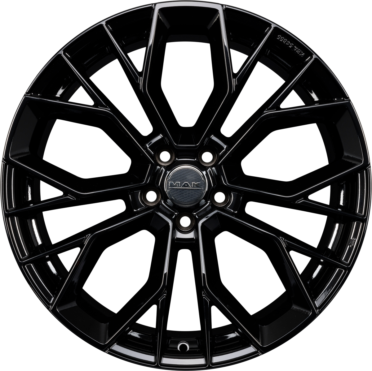 Mak Stilo gloss black Alufelge 7.5x18 Zoll ET45 LK 5x114.3 ML76 – Bild 4