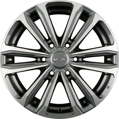 Mak Safari 6 gun metallic mirror Alufelge 8.5x20 Zoll ET25 LK 6x139.7 ML110.1 – Bild 3