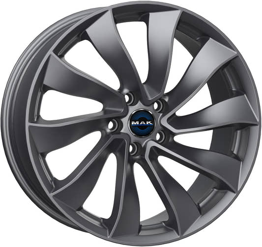 Mak Solar gloss gun metallic Alufelge 9.5x19 Zoll ET45 LK 5x114.3 ML64.1