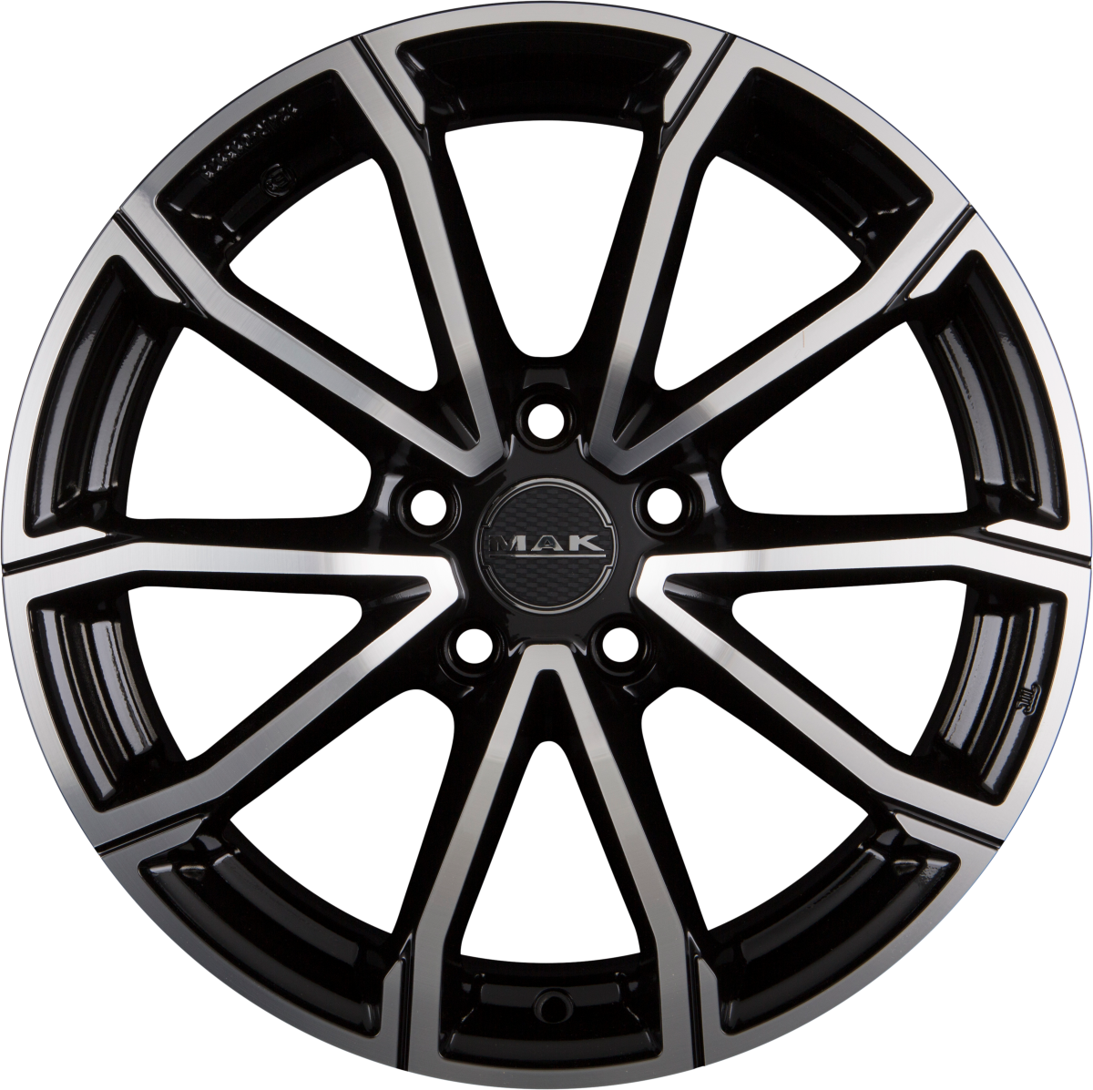 Mak DaVinci black mirror Alufelge 6.5x16 Zoll ET44 LK 5x114.3 ML67.1 – Bild 4