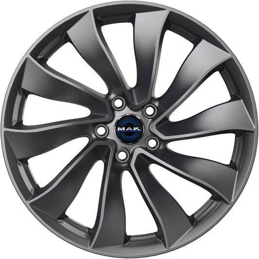Mak Solar gloss gun metallic Alufelge 8.5x18 Zoll ET40 LK 5x114.3 ML64.1