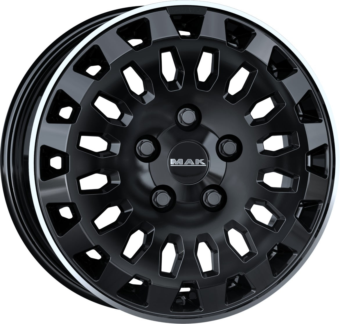 Mak Overland gloss black mirror ring 7x17 ET51 - LK5/120 ML65.1