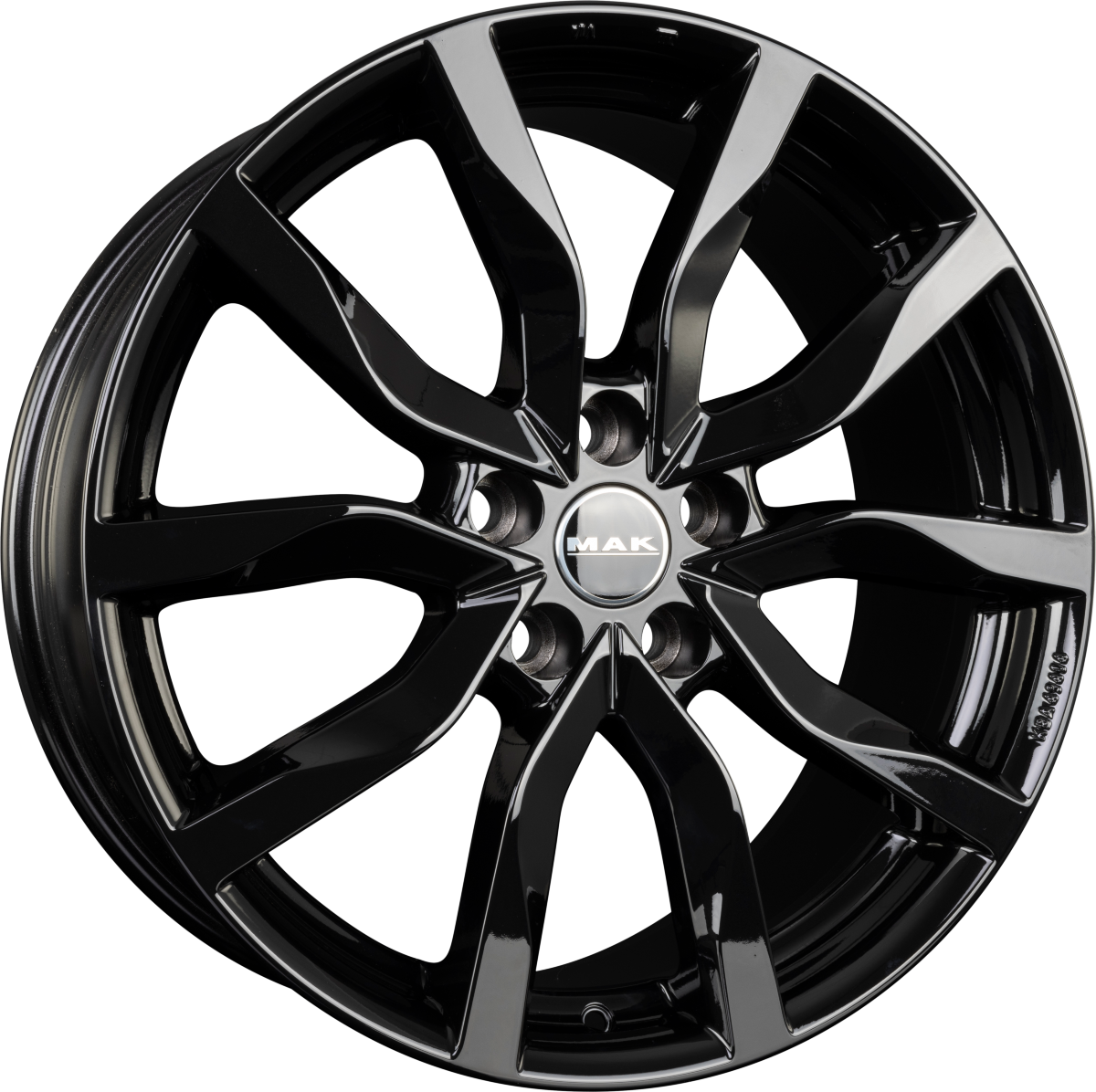 Mak Highlands gloss black Alufelge 8x19 Zoll ET38 LK 5x120 ML72.6 – Bild 5