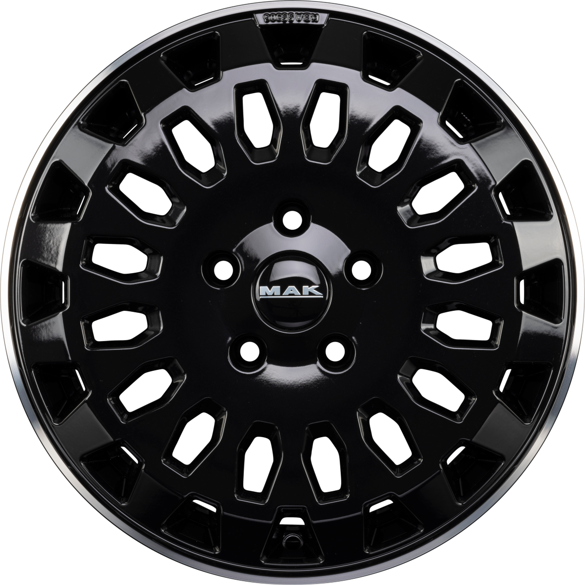 Mak Overland gloss black mirror ring Alufelge 6.5x16 Zoll ET57 LK 5x120 ML64.1 – Bild 4
