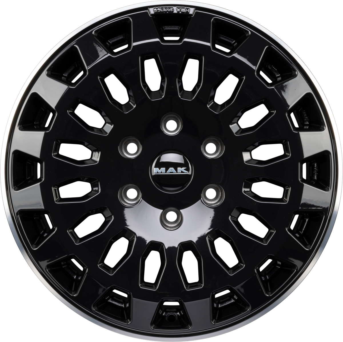 Mak Overland gloss black mirror ring Alufelge 7x17 Zoll ET50 LK 6x120 ML74.5 – Bild 4