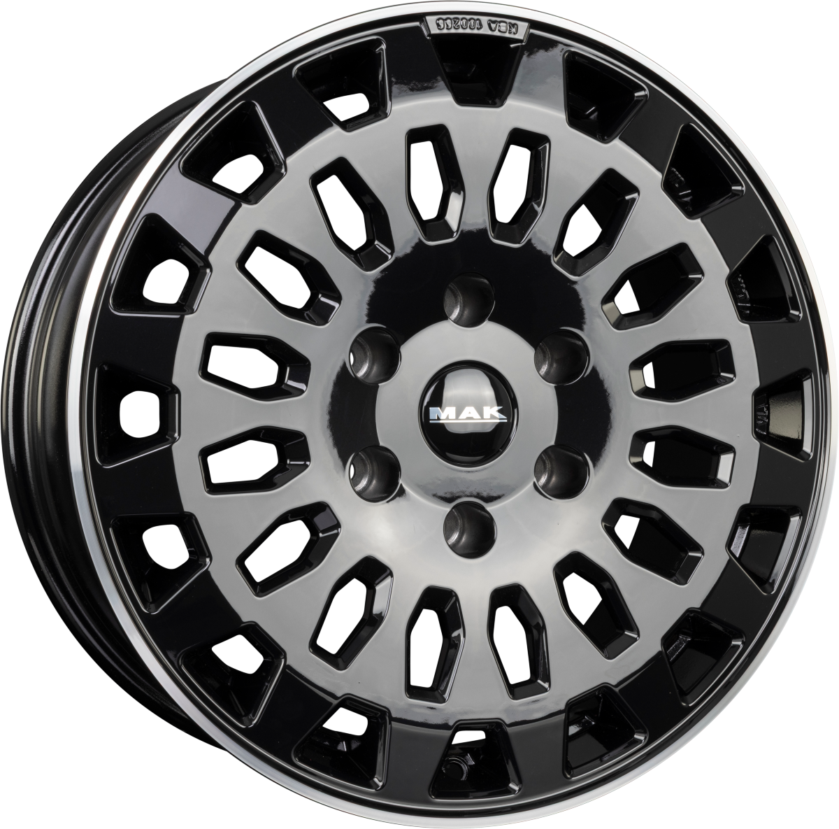 Mak Overland gloss black mirror ring Alufelge 7x17 Zoll ET50 LK 6x120 ML74.5 – Bild 5