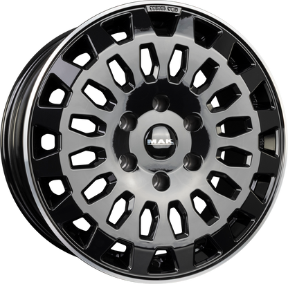 Mak Overland gloss black mirror ring Alufelge 7x17 Zoll ET50 LK 6x120 ML74.5 – Bild 5