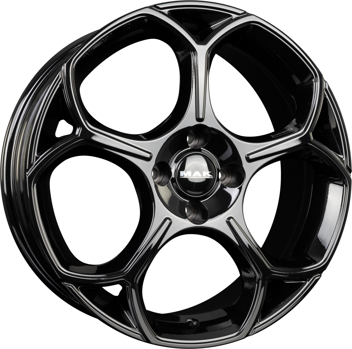 Mak Monza gloss black Alufelge 7x18 Zoll ET35 LK 4x108 ML65.1 – Bild 5
