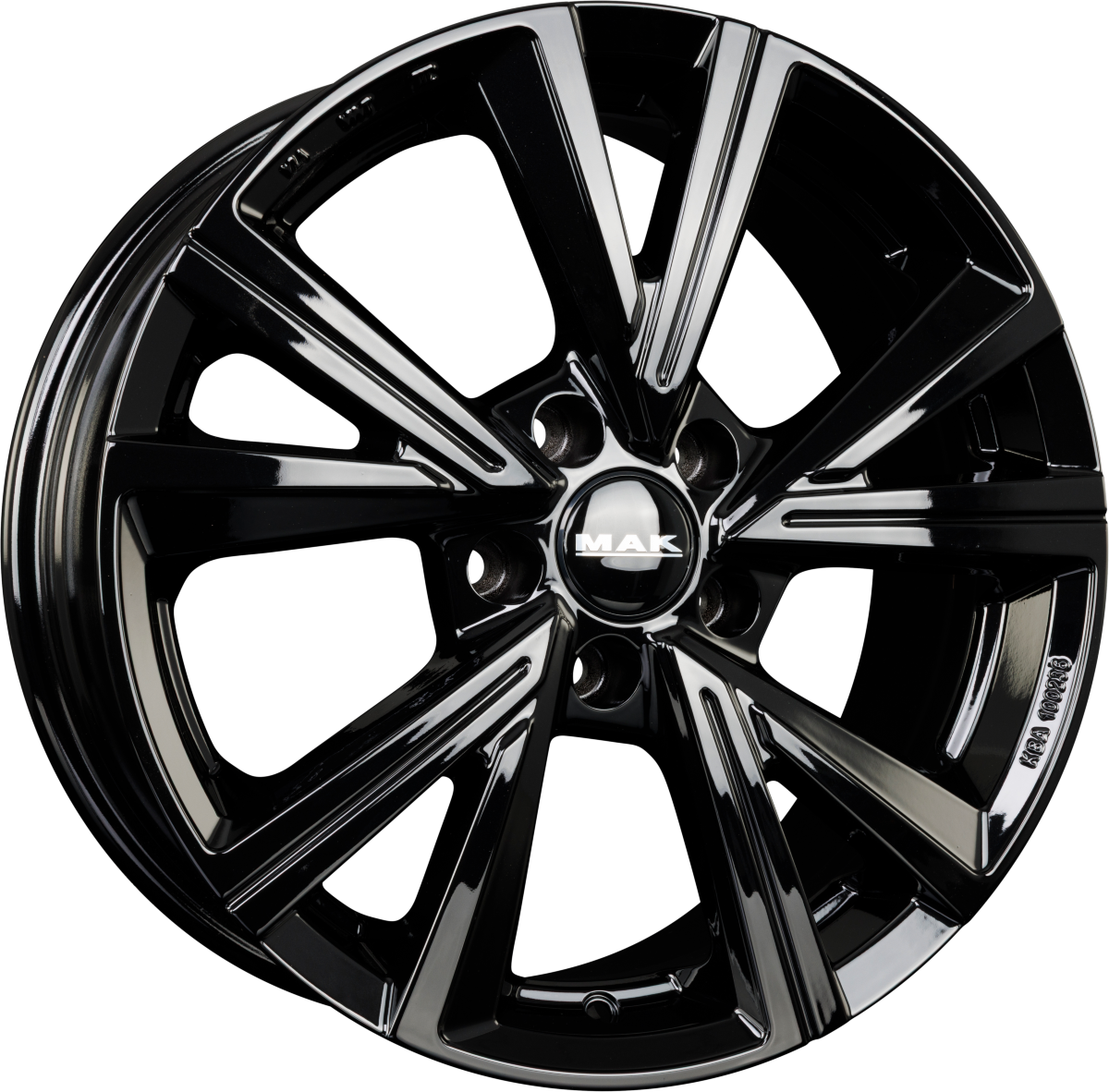 Mak Qvarz gloss black Alufelge 6.5x16 Zoll ET50 LK 5x114.3 ML76 – Bild 5