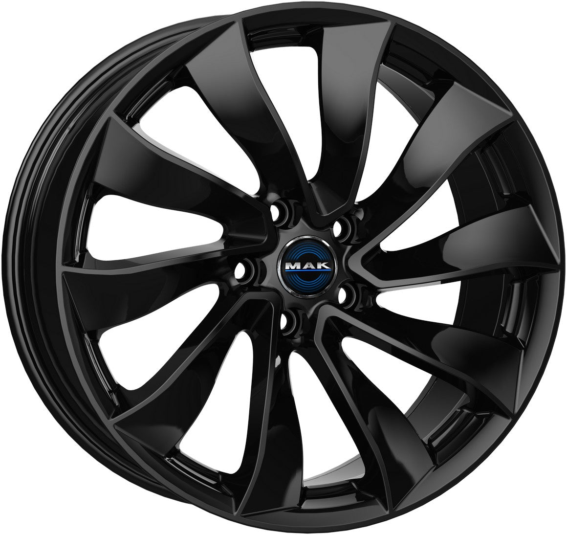 Mak Solar gloss black Alufelge 8.5x19 Zoll ET38 LK 5x114.3 ML64.1