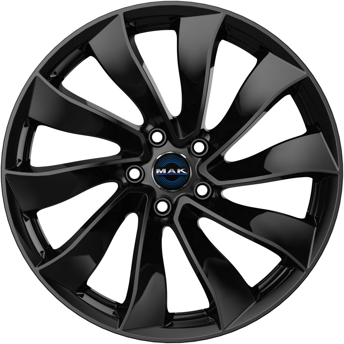 Mak Solar gloss black Alufelge 8.5x19 Zoll ET38 LK 5x114.3 ML64.1 – Bild 2