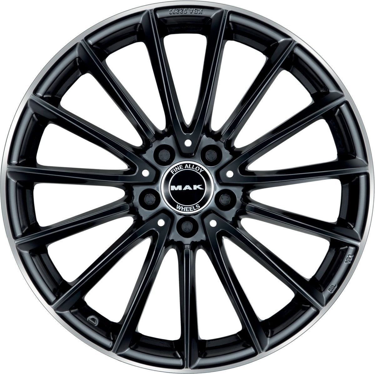Mak Komet gloss black mirror ring 8.5x21 ET32 - LK5/112 ML66.6