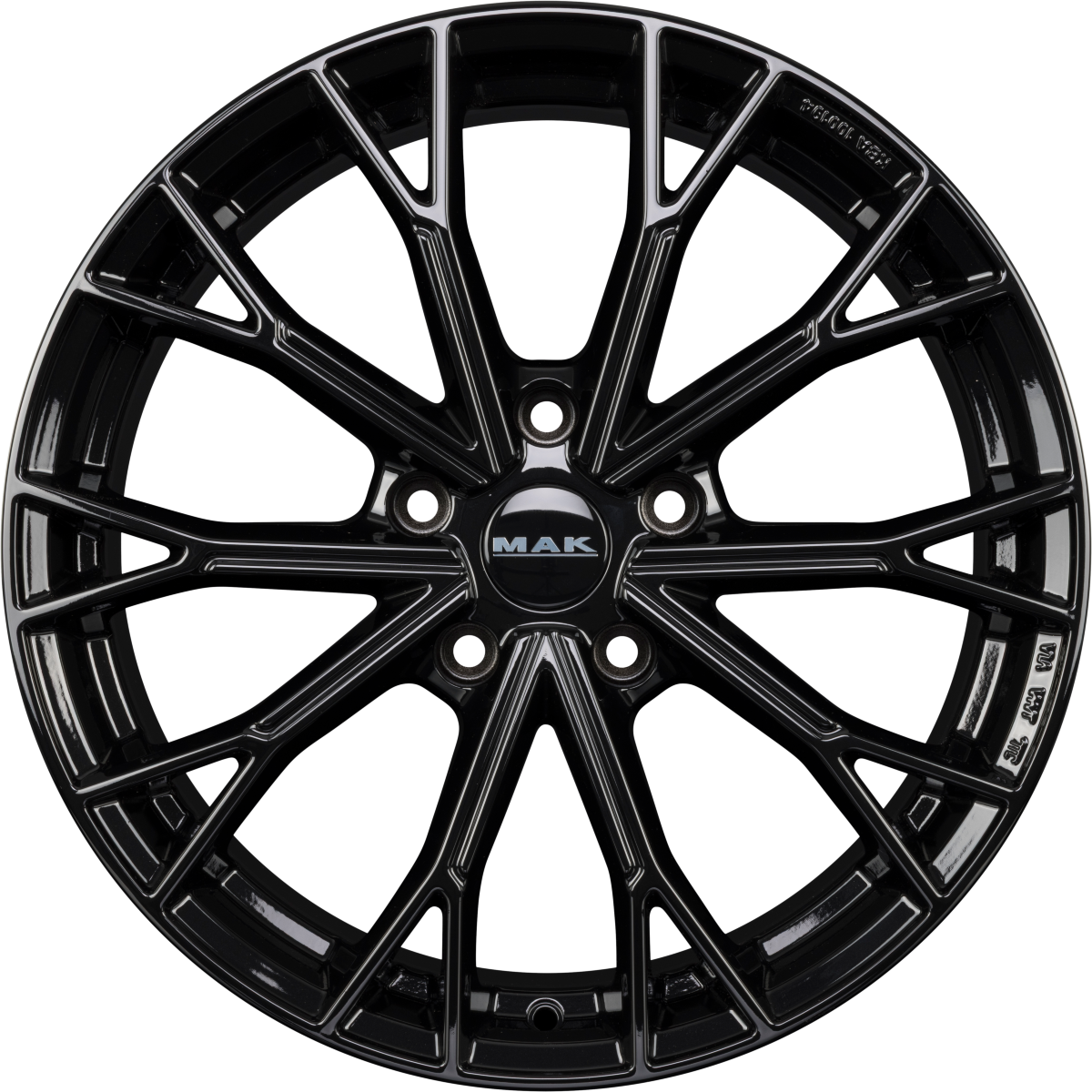 Mak Asphalt gloss black Alufelge 7.5x18 Zoll ET43 LK 5x108 ML72 – Bild 4