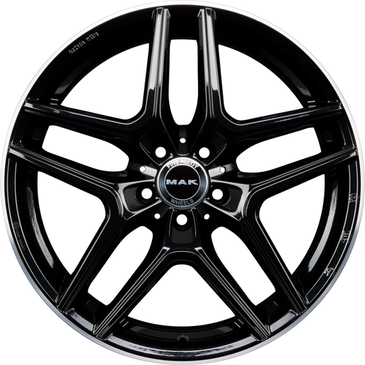 Mak Aurum Gloss Black Mirror Ring Alufelge 9x19 Zoll ET20 LK 5x112 ML66.6 – Bild 2
