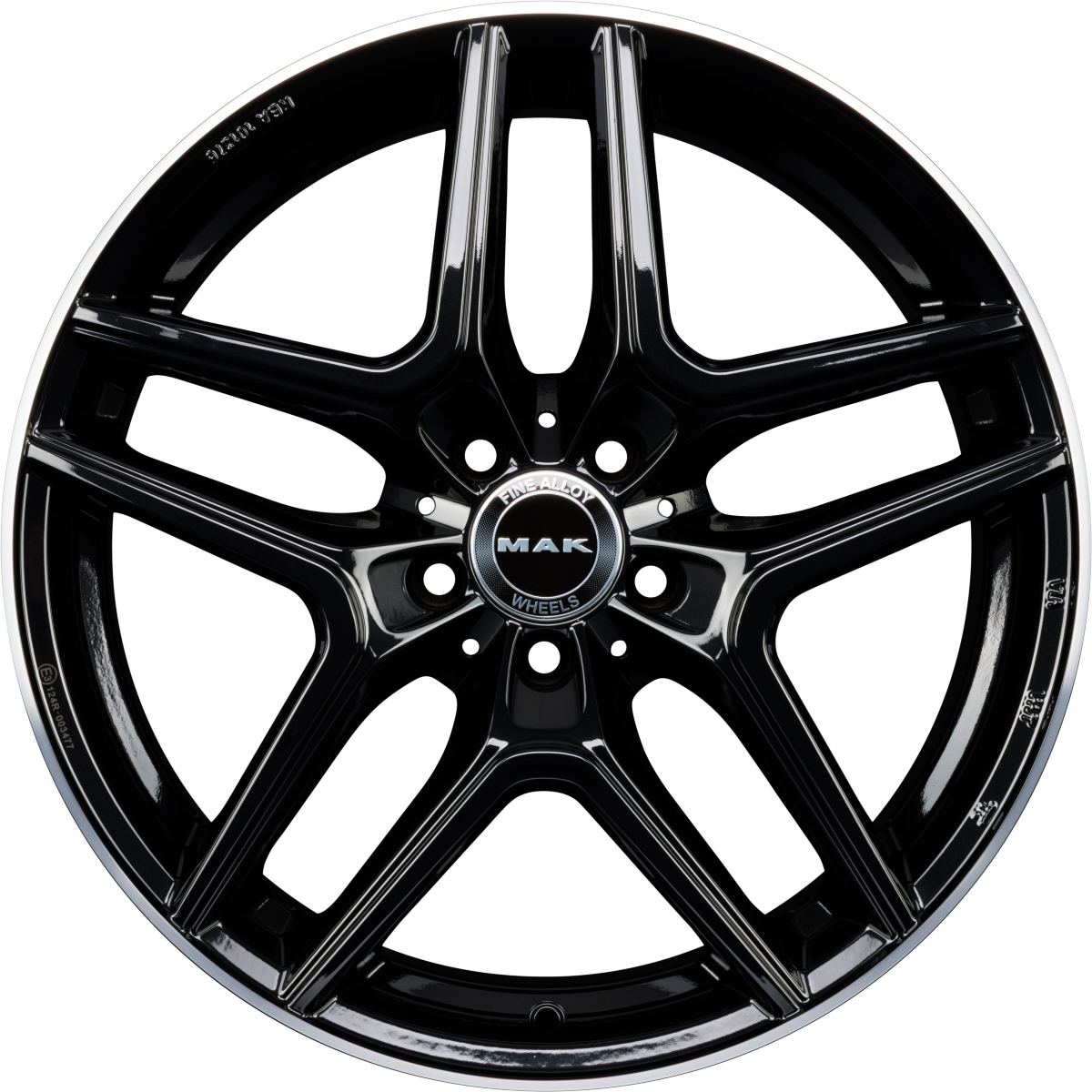Mak Aurum Gloss Black Mirror Ring Alufelge 8x18 Zoll ET43 LK 5x112 ML66.6
