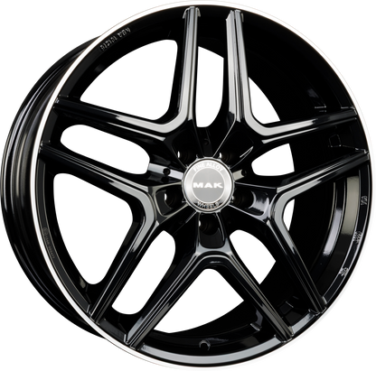 Mak Aurum Gloss Black Mirror Ring Alufelge 8x18 Zoll ET43 LK 5x112 ML66.6 – Bild 2