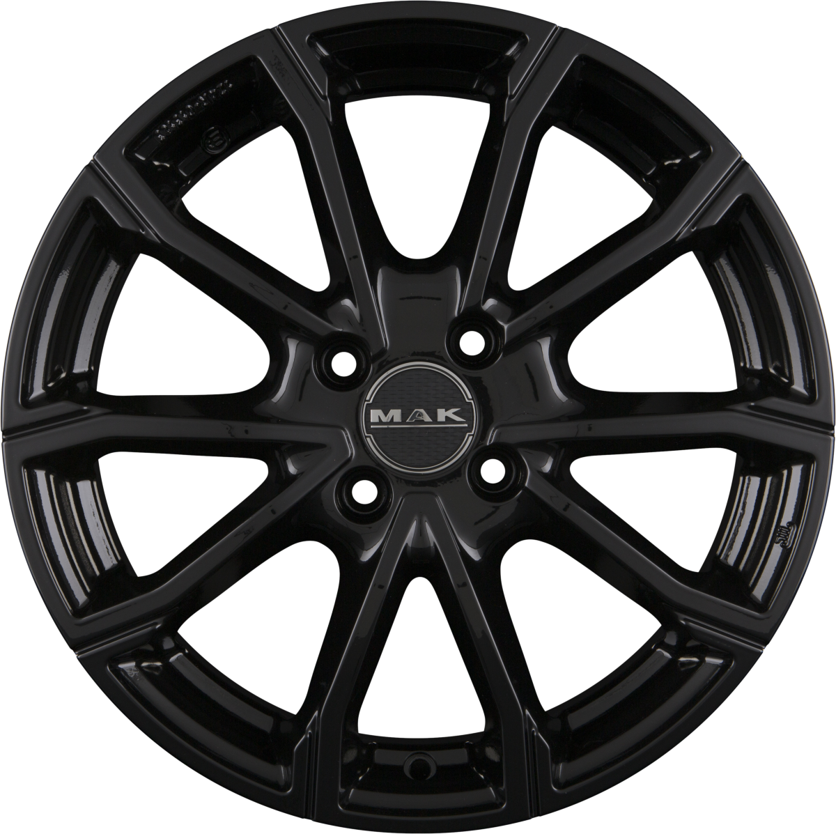 Mak DaVinci gloss black Alufelge 6.5x17 Zoll ET32 LK 4x108 ML65.1 – Bild 4