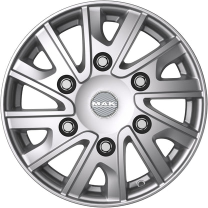 Mak Deliver silver Alufelge 6.5x16 Zoll ET68 LK 6x180 ML130.1 – Bild 2