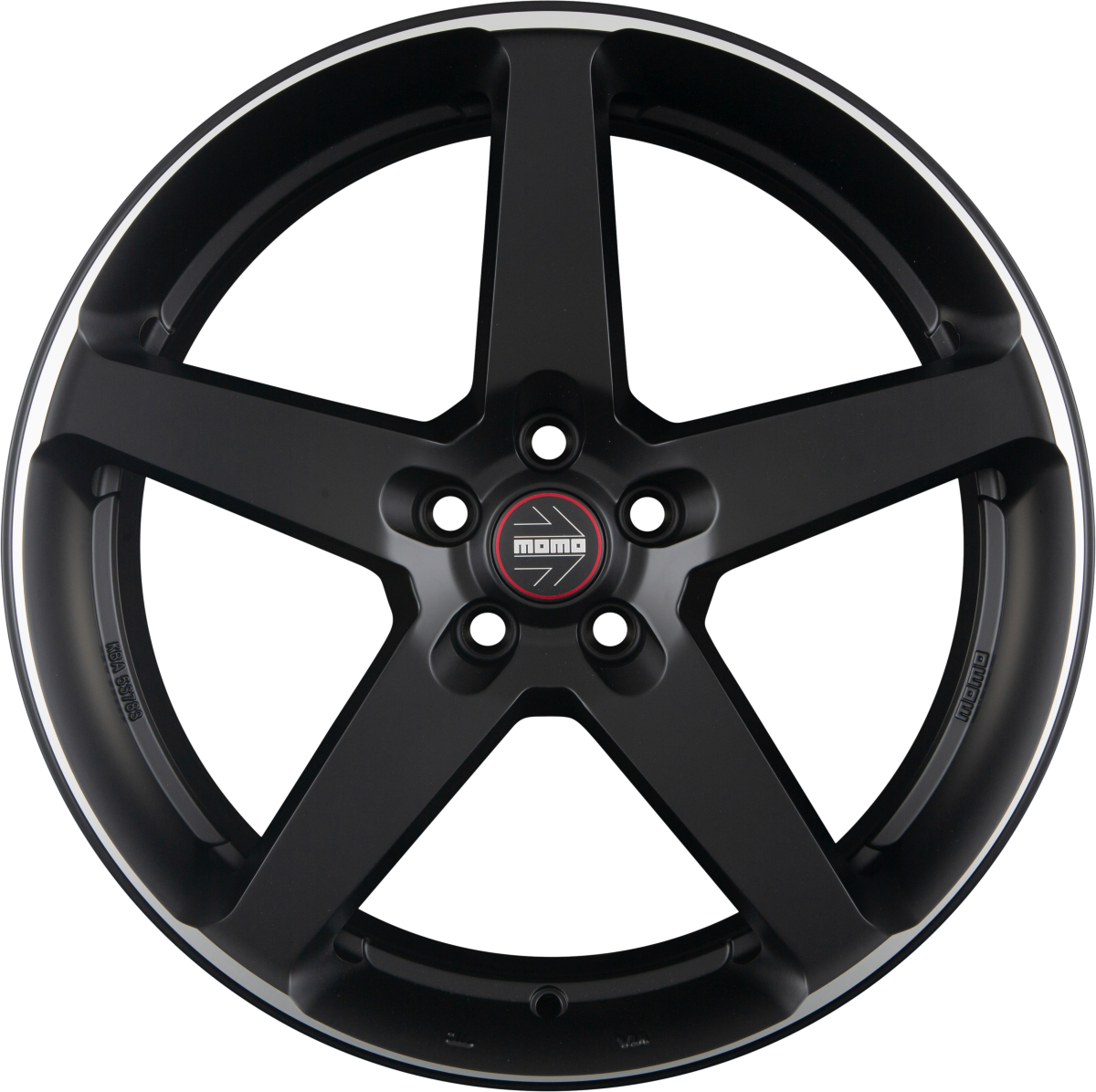 Momo Five black matt polish Alufelge 8x17 Zoll ET42 LK 5x112 ML72.3 – Bild 3