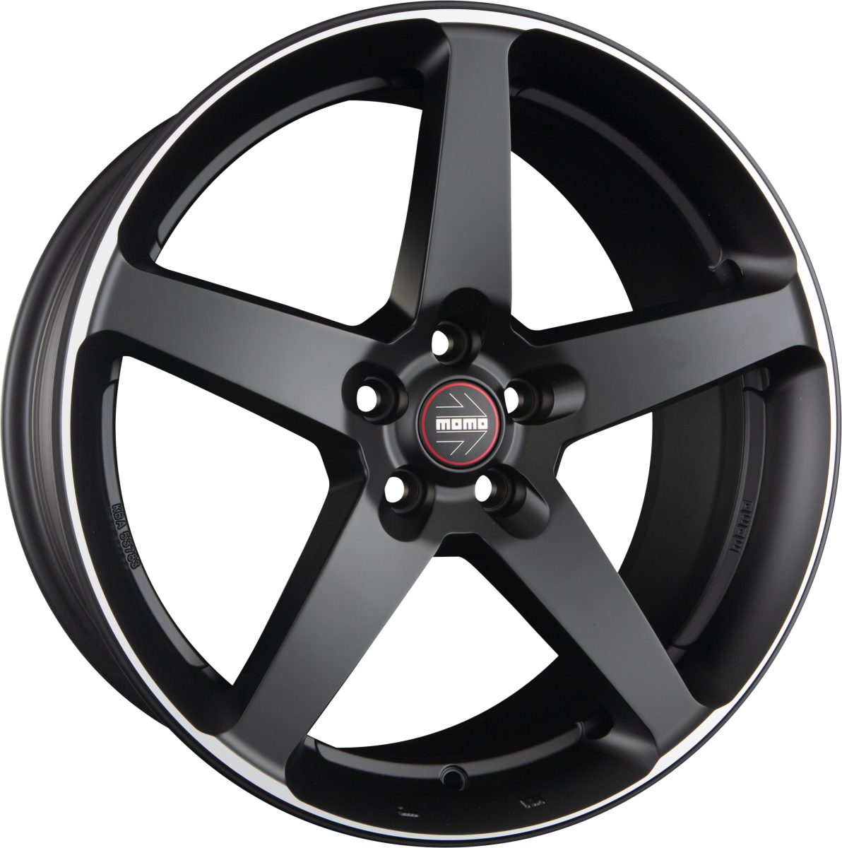 Momo Five black matt polish Alufelge 8x17 Zoll ET42 LK 5x112 ML72.3 – Bild 4